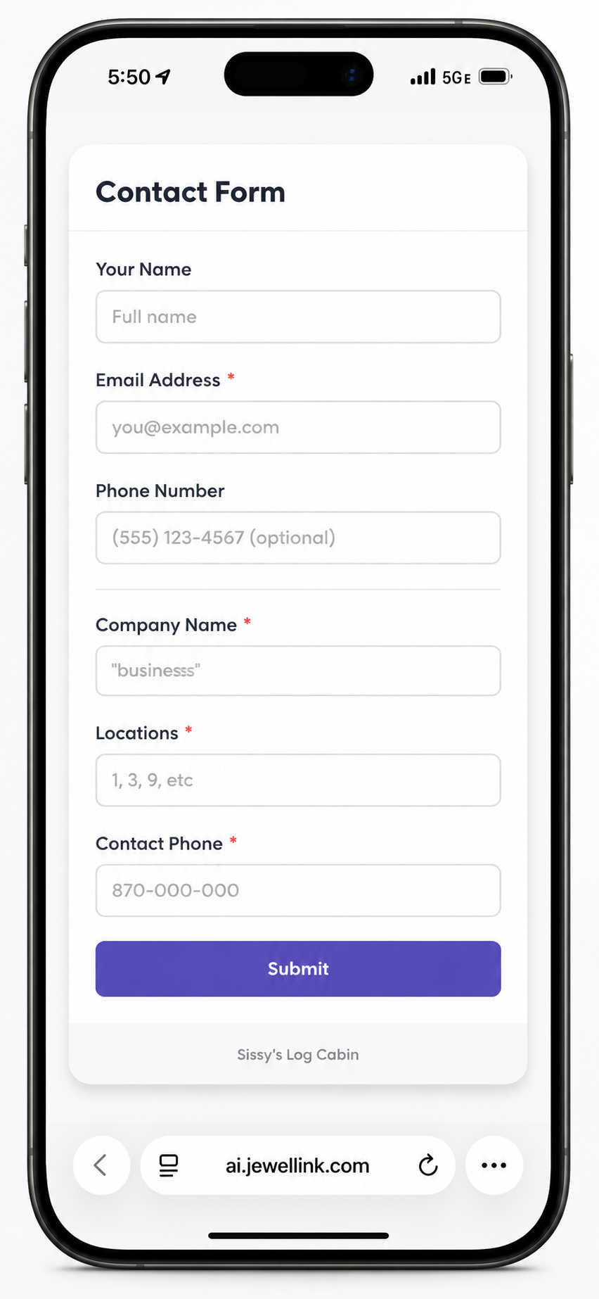 JewelLink customer capture workflow